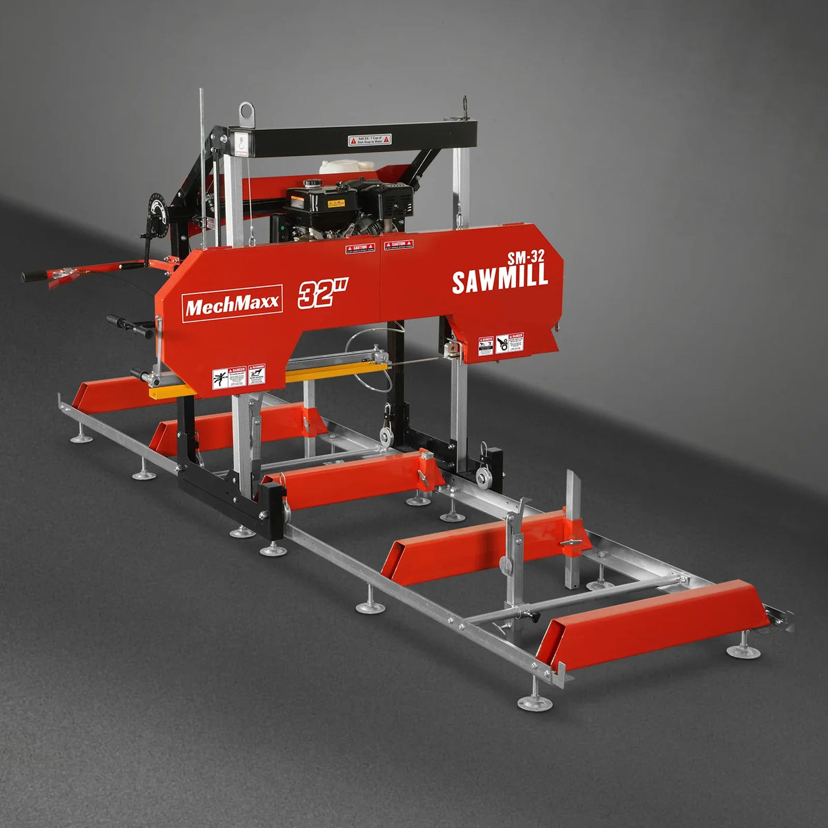 32" Portable Sawmill, 420cc 15HP DUCAR E-Start Gasoline Engine, 29" Board Width, 13' Track Length , SM32
