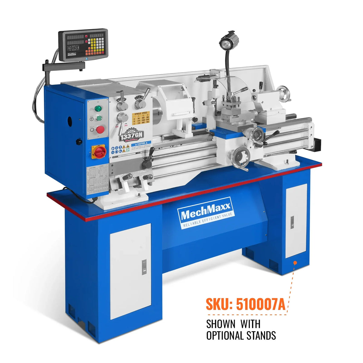Full Norton Gear Box 13" x 37" Industrial Heavy Duty Bench Metal Lathe 1.5HP/1100W Metal Working Lathe High Precision 64-1500 RPM Variable Speed 1337GN