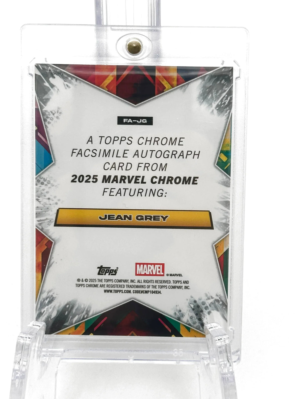 2025 Topps Marvel Chrome #000FA-JG Jean Grey Facsimile Auto Orange Refractor 21/25