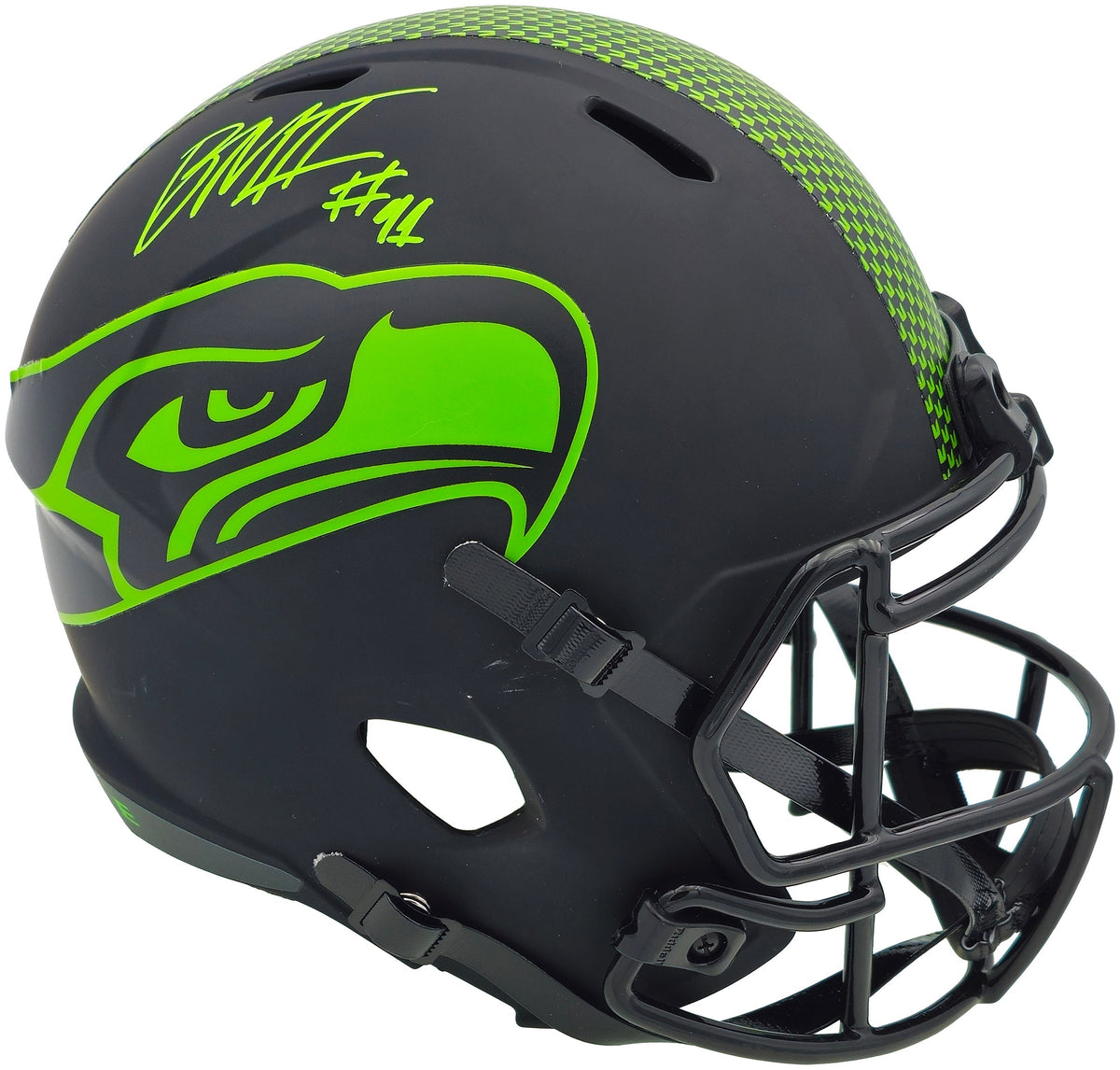 Byron Murphy II Autographed Seattle Seahawks Eclipse Black Full Size Speed Replica Helmet MCS Holo
