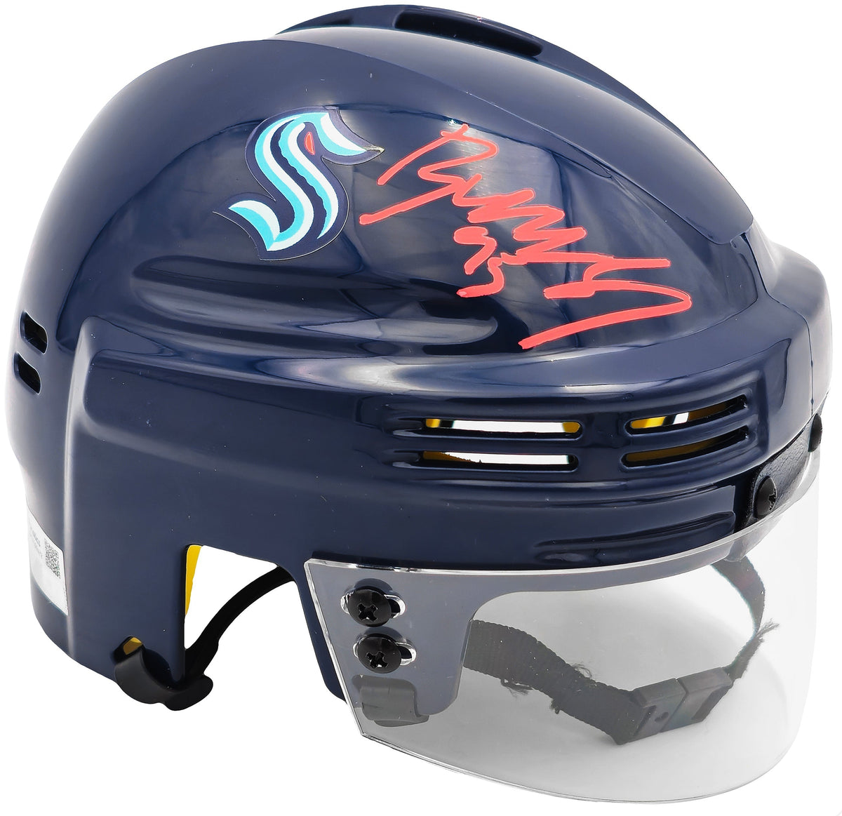 Andre Burakovsky Autographed Seattle Kraken Blue Mini Helmet Fanatics Holo
