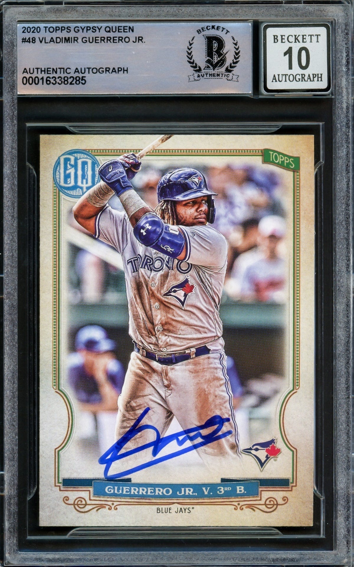 Vladimir Guerrero Jr. Autographed 2020 Topps Gypsy Queen Card #48 Toronto Blue Jays Auto Grade Gem Mint 10 Beckett BAS