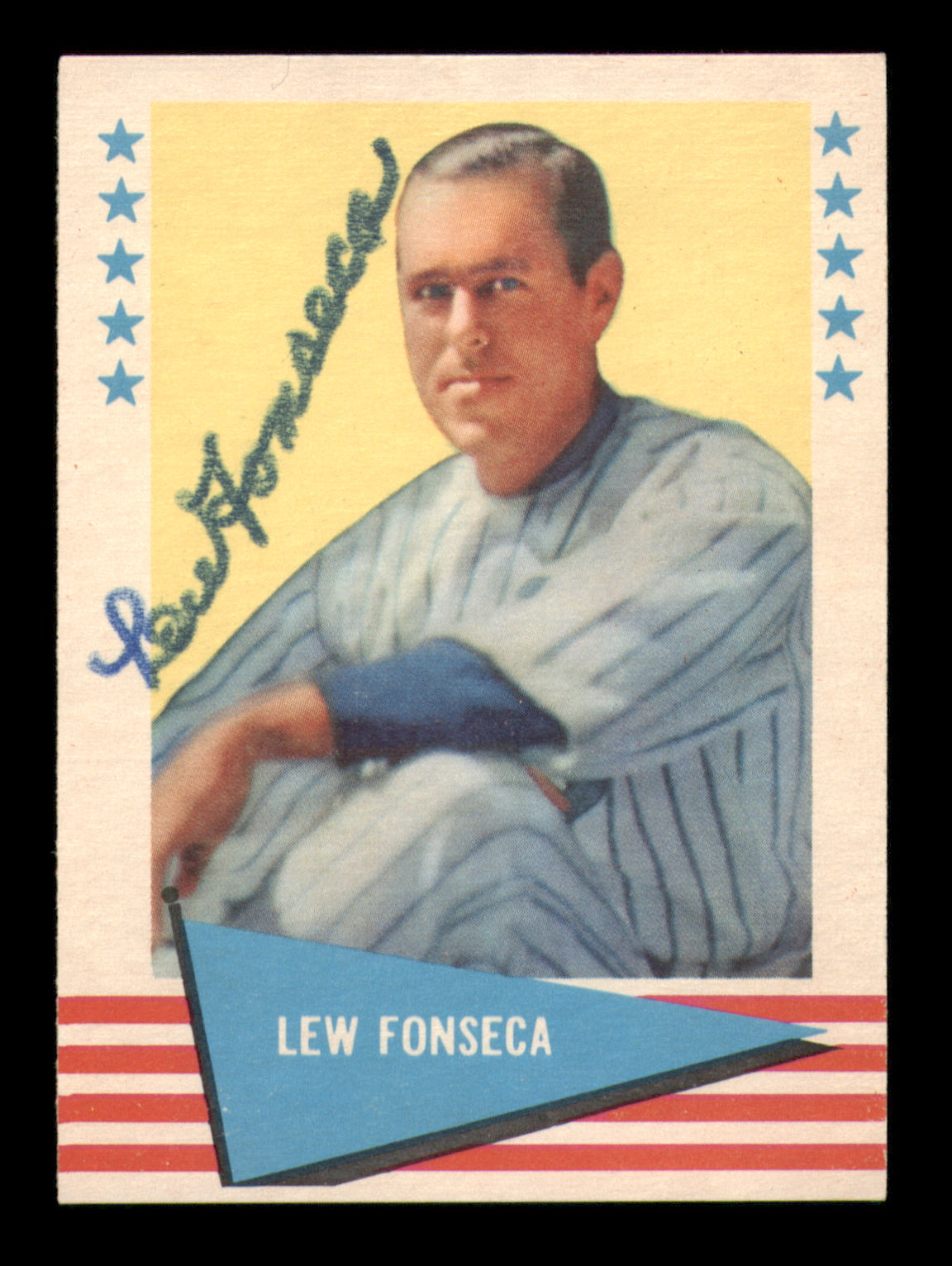 Lew Fonseca Autographed 1961 Fleer Card #27 Cincinnati Reds