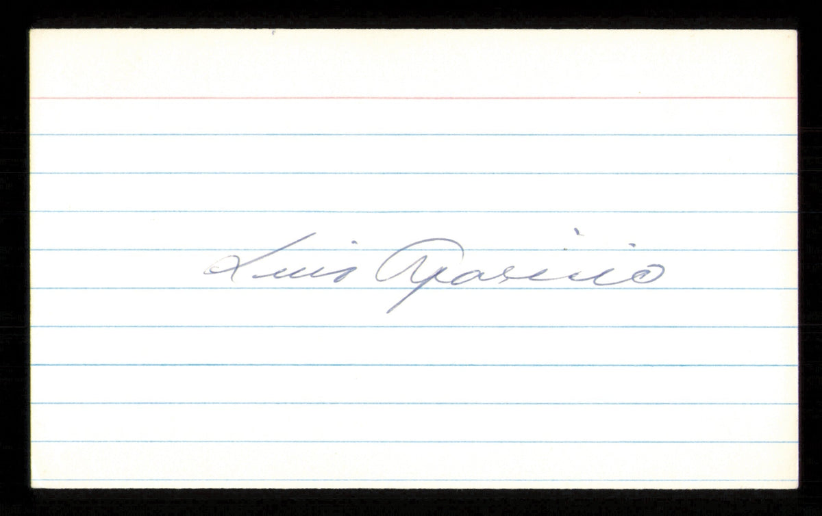 Luis Aparicio Autographed 3x5 Index Card Chicago White Sox