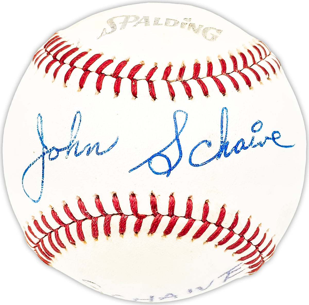 John Johnny Schaive Autographed Official Spalding Baseball Washington Senators Beckett BAS QR #BM25394