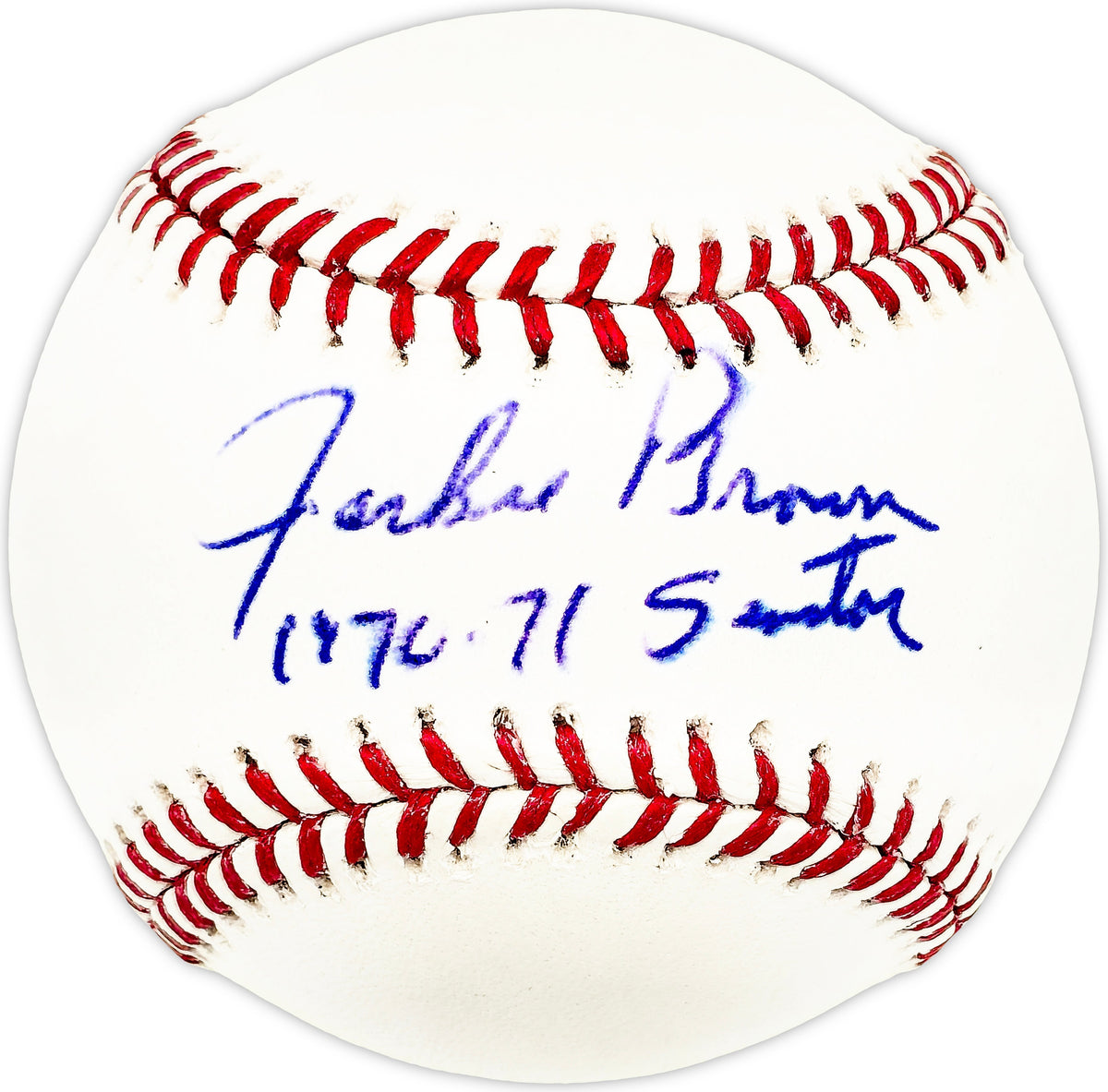 Jackie Brown Autographed Official MLB Baseball Washington Senators "70-71 Senators"