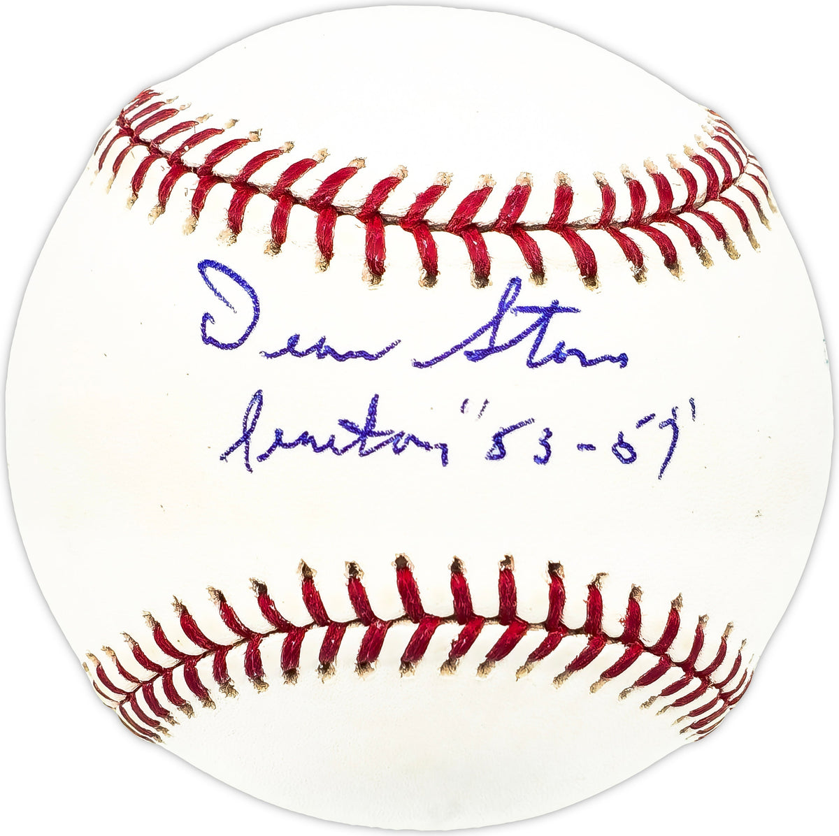 Dean Stone Autographed Official MLB Baseball Washington Senators "Senators 53-57"