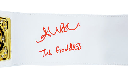 Alexa Bliss Autographed Red & Gold WWE Belt "The Goddess" Beckett BAS Witness Stock #208691