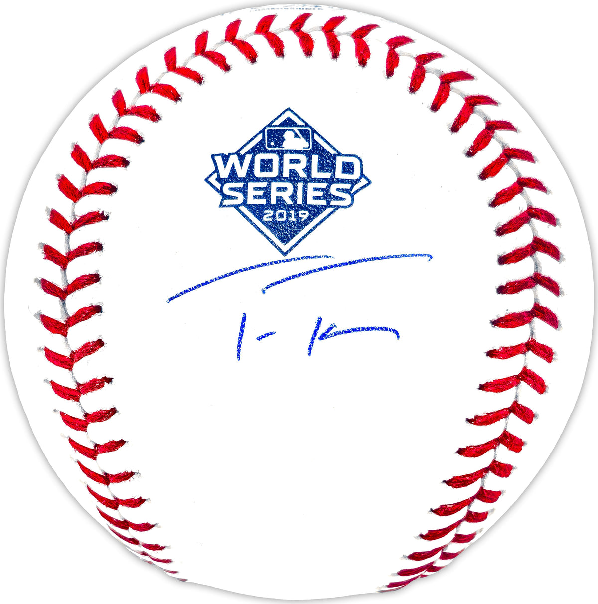 Trea Turner Autographed Official 2019 World Series Logo MLB Baseball Washington Nationals Beckett BAS Witness