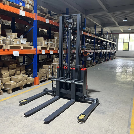 2640lbs Electric Straddle Stacker, 138" Lift, Adjustable Legs & Forks, F26-138SLA