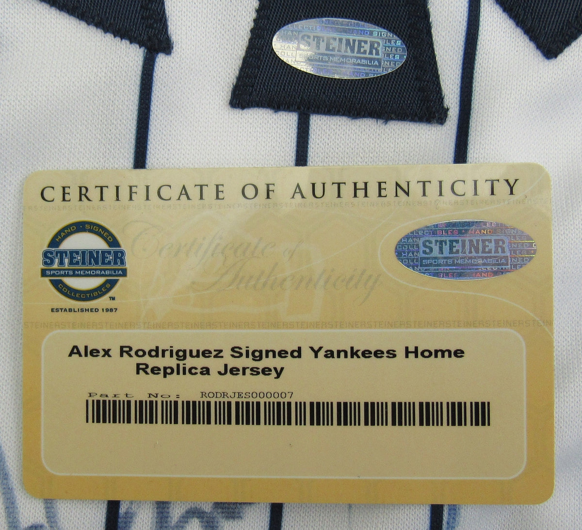 Alex Rodriguez Signed Auto Yankees Baseball Jersey Steiner COA