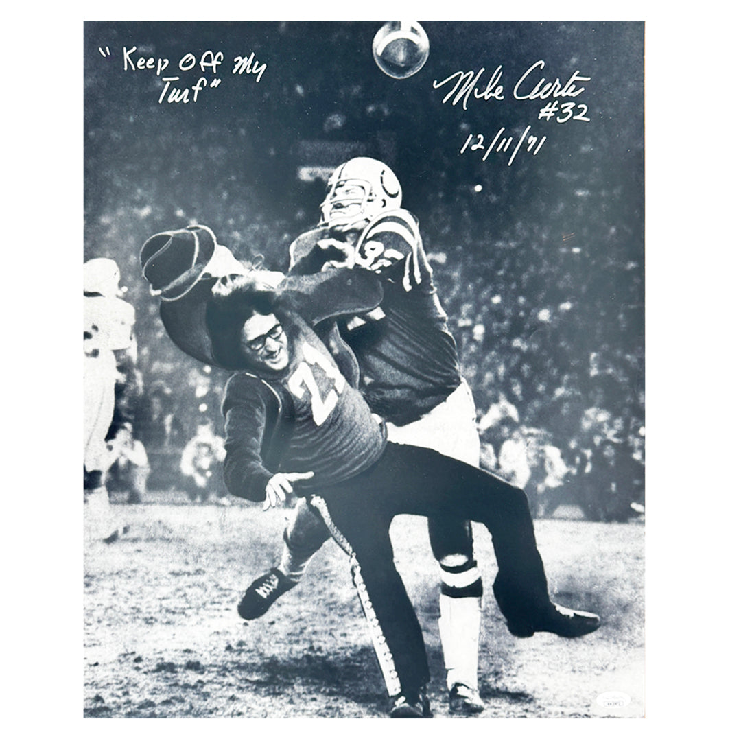 Mike Curtis Signed Keep Off My Turf 12/11/71 Inscription Baltimore Football 16x20 Photo (JSA)