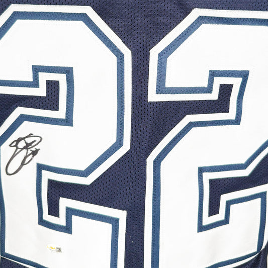 Emmitt Smith Signed Dallas Navy Football Jersey (JSA)