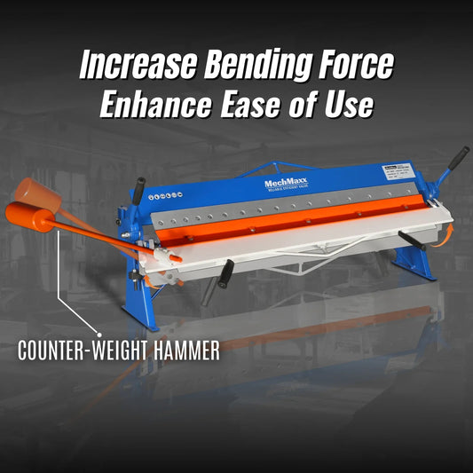 48" Manual Pan and Box Brake - 16 Gauge Mild Steel Capacity, 135° Bending Angle, 16 Precision Fingers, Durable Construction for Accurate Bends"