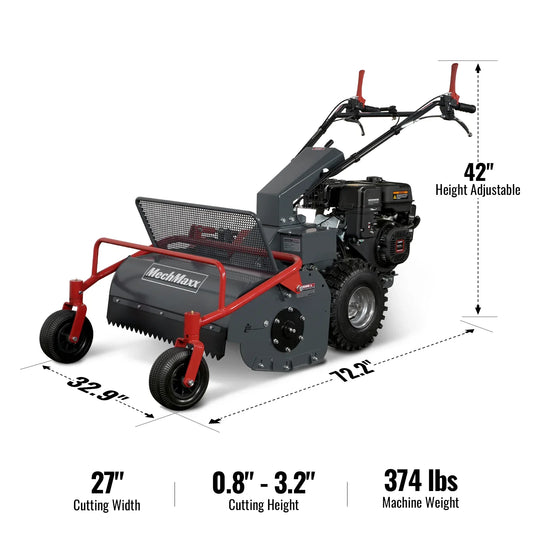 27" Walk Behind Flail Mower, 10HP 302cc, Self-Propelled, Wheeled, Electric Start, SFM27W