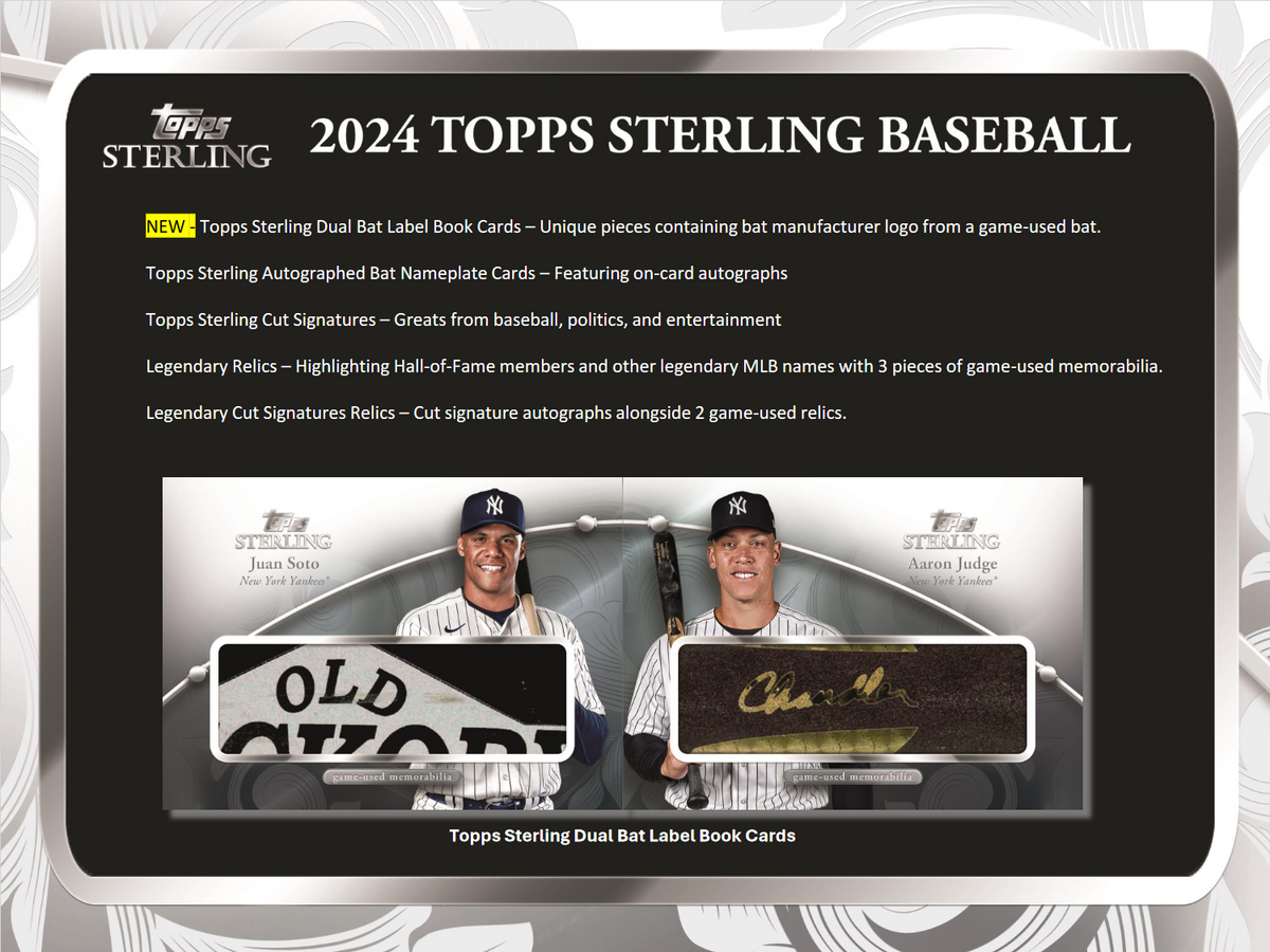 2024 Topps Sterling Baseball Hobby 4 Box Case