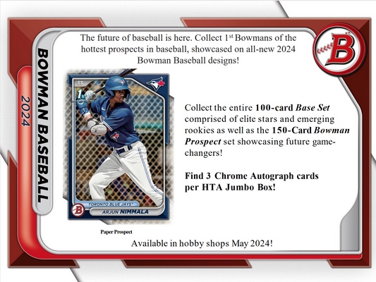 2024 Bowman Baseball Jumbo 8 Box Case