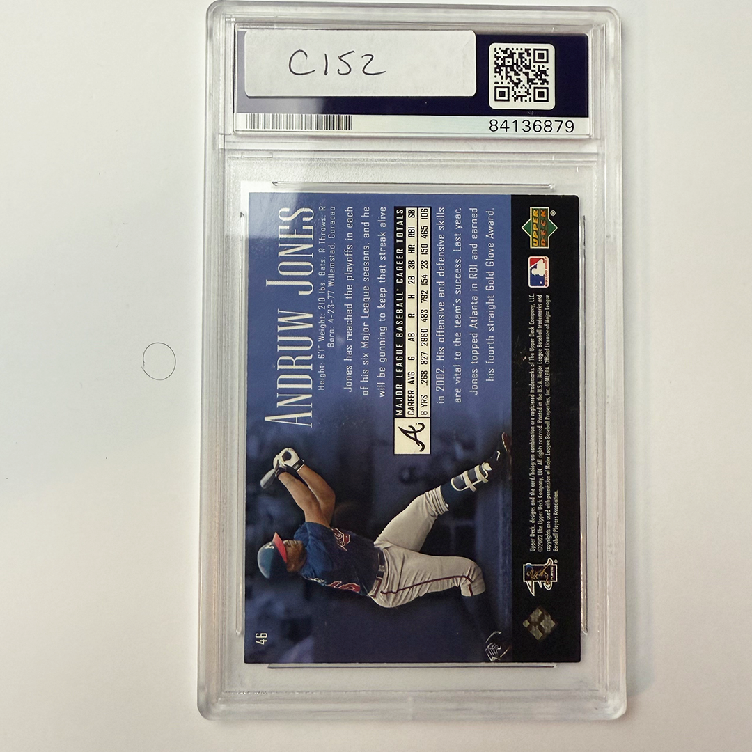Andruw Jones Signed 2002 UpperDeck #46 PSA Auto Authentic