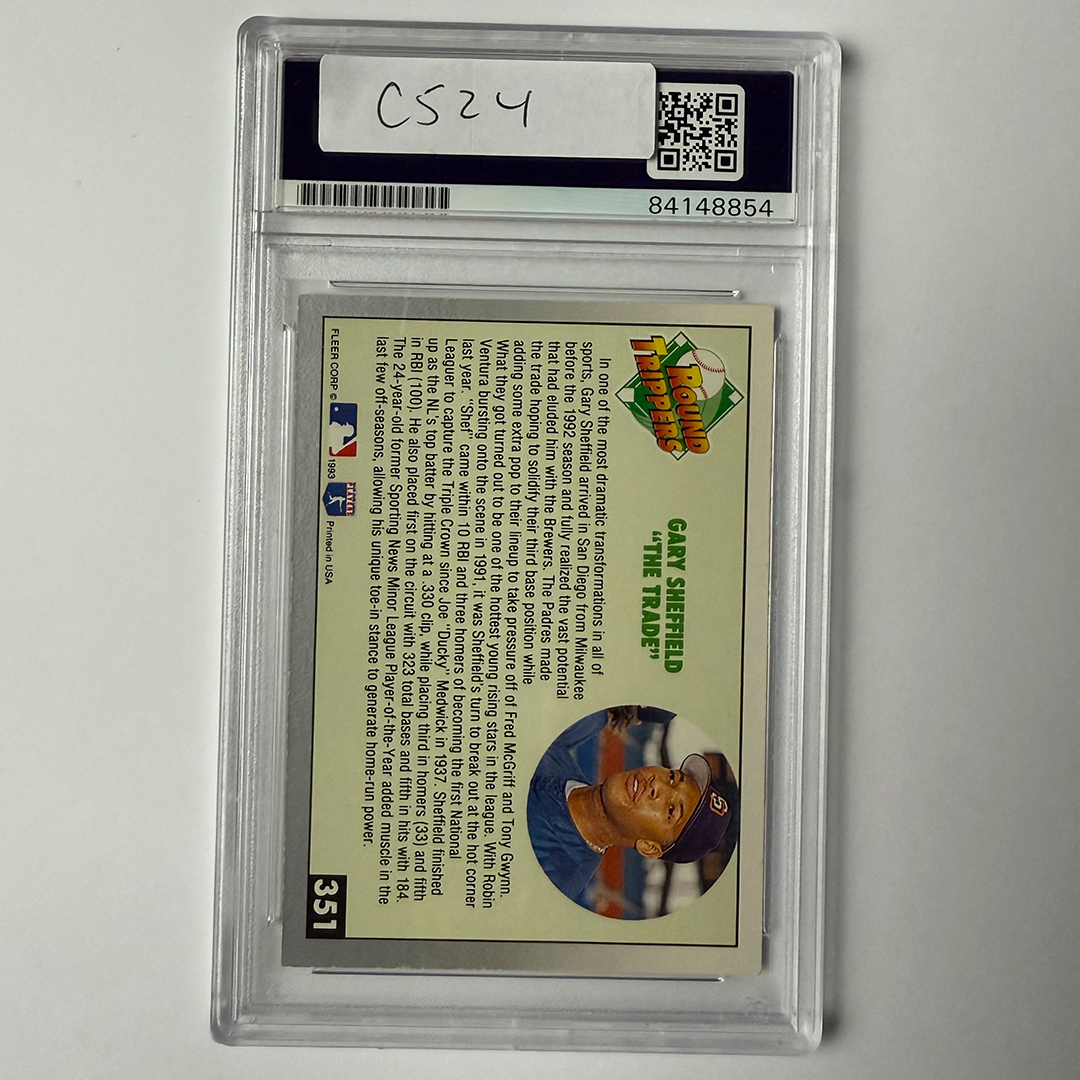 Gary Sheffield Signed 1993 Fleer Round Trippers #351 PSA Auto Authentic