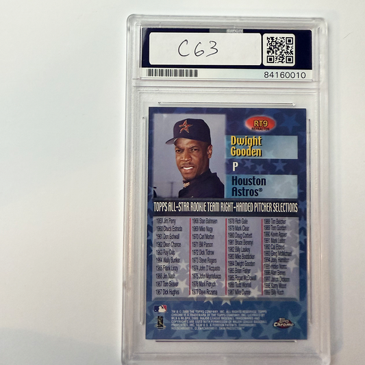 Dwight Gooden Signed 2000 Topps Chrome Refractor #RT9 w/4 Insc PSA Auto Auth