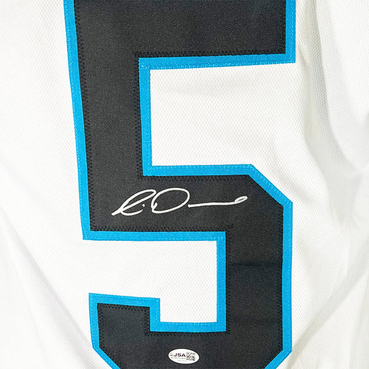 Rico Dowdle Signed Carolina White Game Style Football Jersey (JSA)