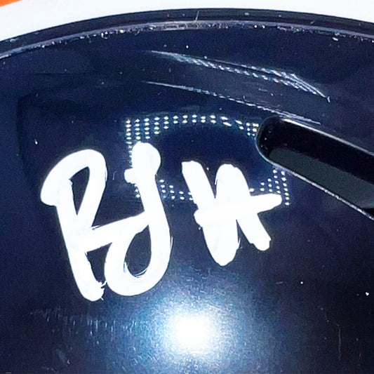 RJ Harvey Signed Denver Broncos Color Rush Speed Mini Football Helmet (JSA)