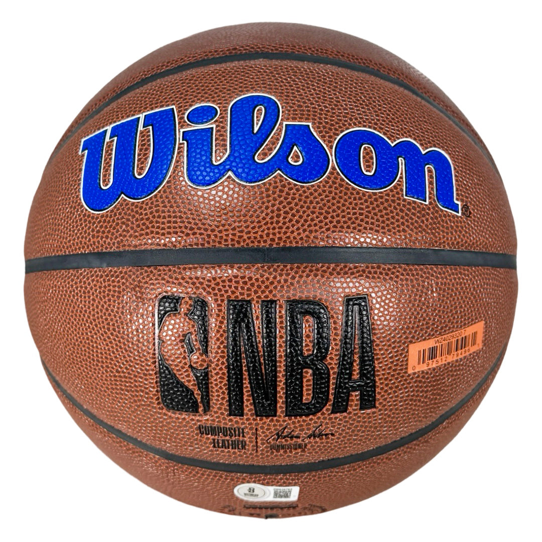 Alan Houston Signed New York Knicks NBA Team Logo Basketball (Beckett)