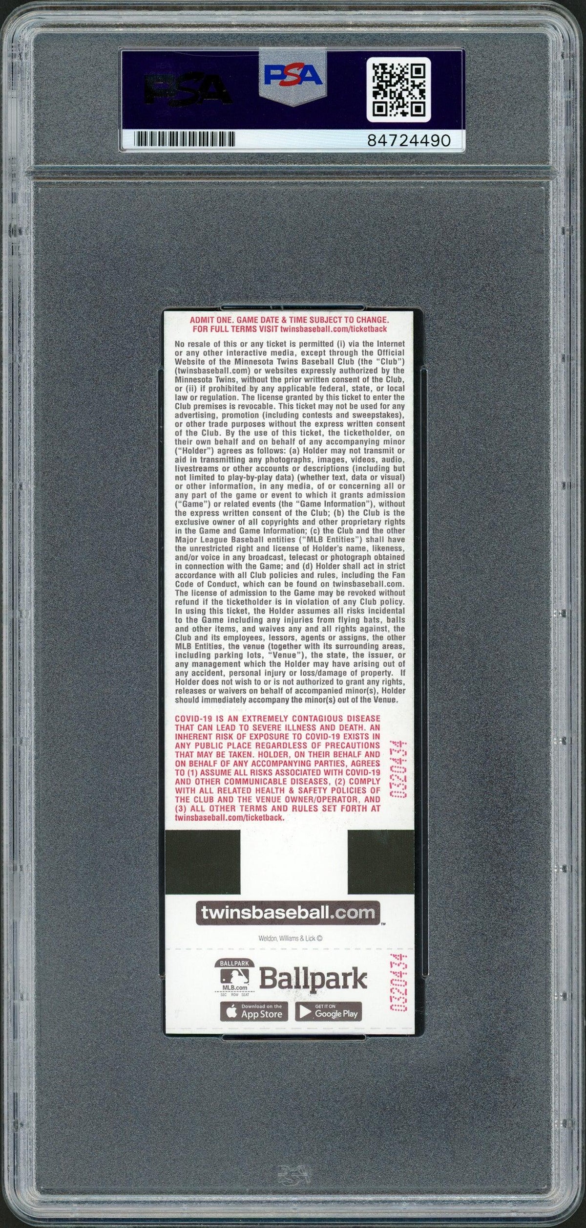 Julio Rodriguez Autographed MLB Debut Ticket 4/8/22 Seattle Mariners City Picture In Teal PSA/DNA Stock #209772