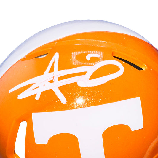 Alvin Kamara Signed Tennessee Vols Speed Mini Football Helmet White Ink (JSA)