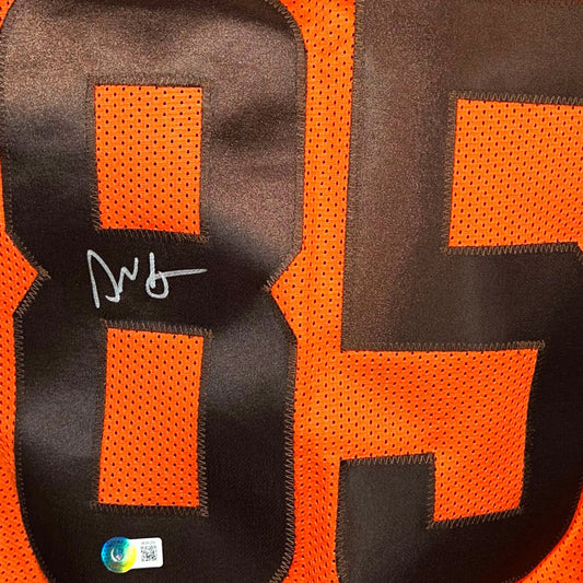 David Njoku Signed Cleveland Inverted Orange Football Jersey (Beckett)