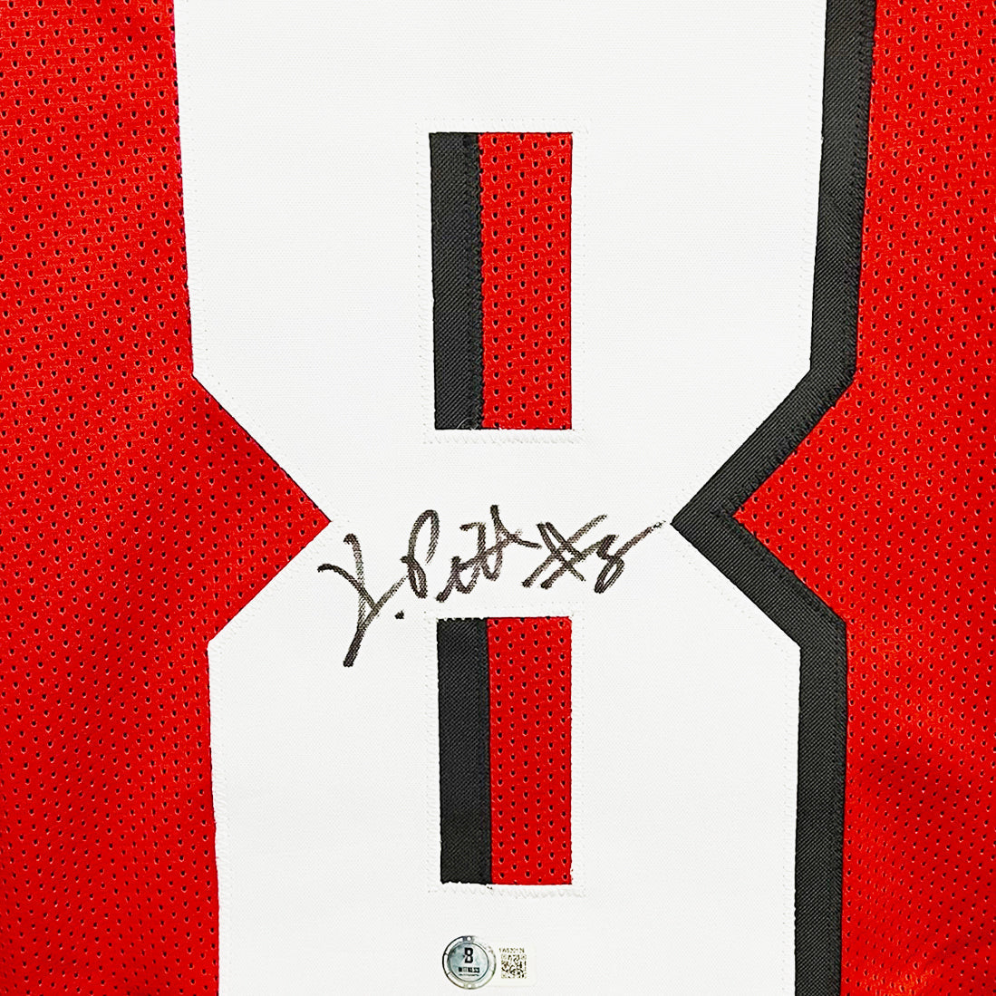 Kyle Pitts Sr Signed Atlanta Red Football Jersey (Beckett)
