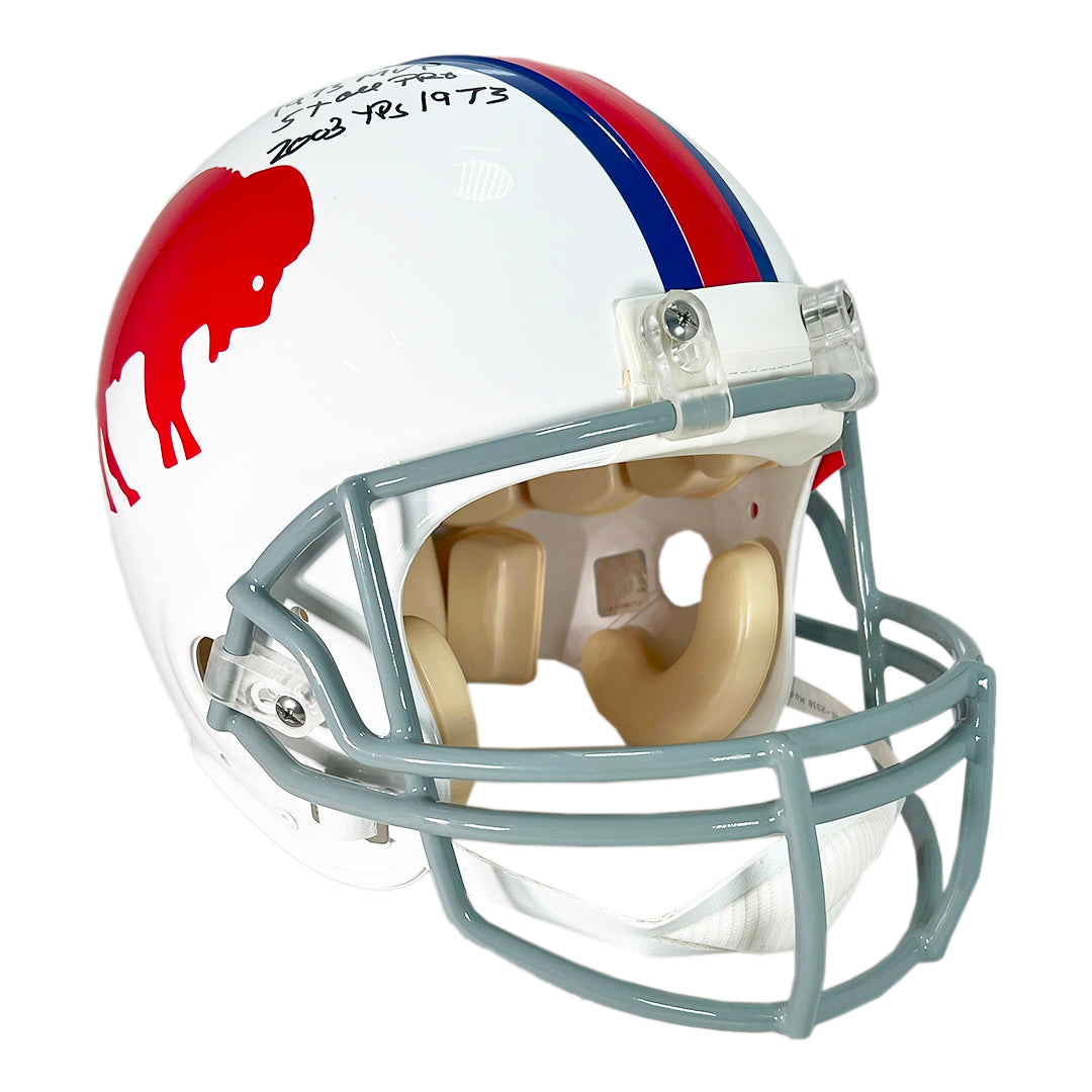 OJ Simpson Signed Multi Inscription Buffalo Bills Throwback 65-73 Authentic Full-Size Football Helmet (JSA)