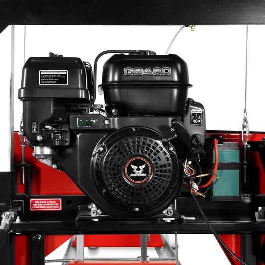 26" Portable Sawmill (5x Blades Included), 459cc 15HP E-Start Gasoline Engine, 20" Board Width, 20' Track Length (13' Track Length + 6.4' Track Extension Included) , SM-26