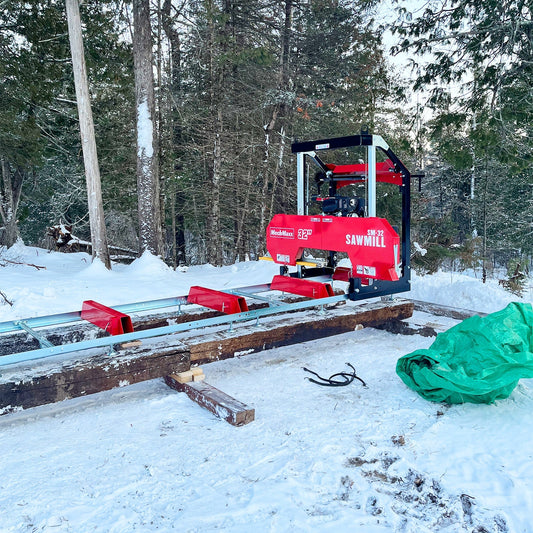 32" Portable Sawmill, 420cc 15HP DUCAR E-Start Gasoline Engine, 29" Board Width, 13' Track Length , SM32