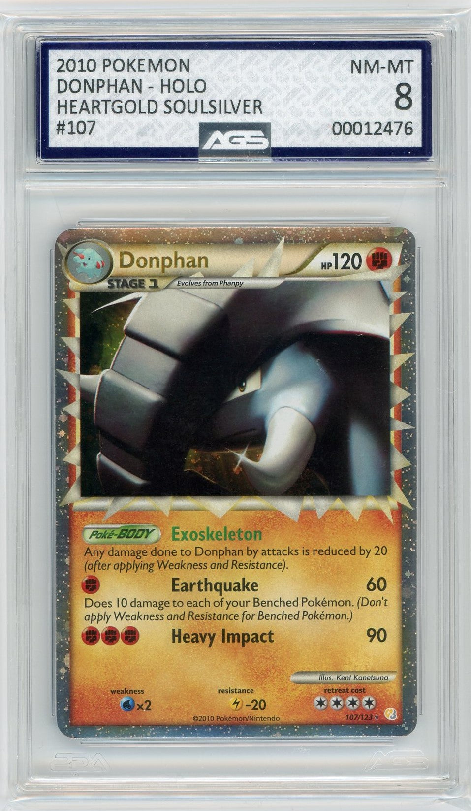 AGS (NM-MT 8) Donphan #107 - HeartGold SoulSilver (#00012476)