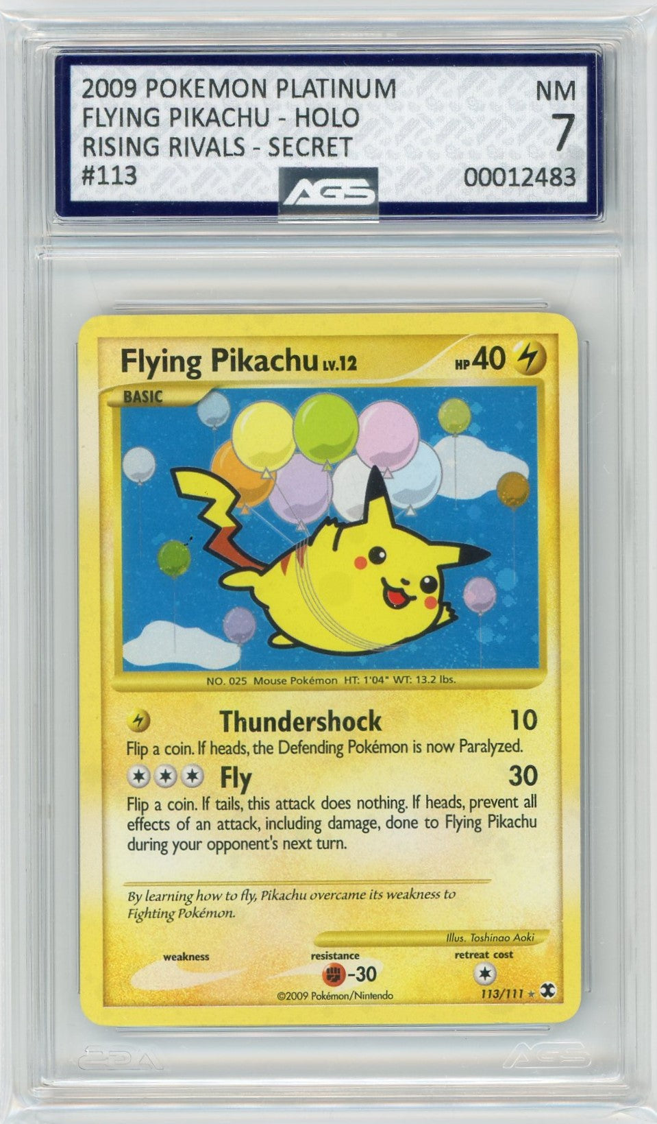AGS (NM 7) Flying Pikachu #113 - Platinum - Rising Rivals (#00012483)