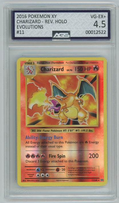 AGS (VG-EX+ 4.5) Charizard #011 - XY Evolutions (#00012522)