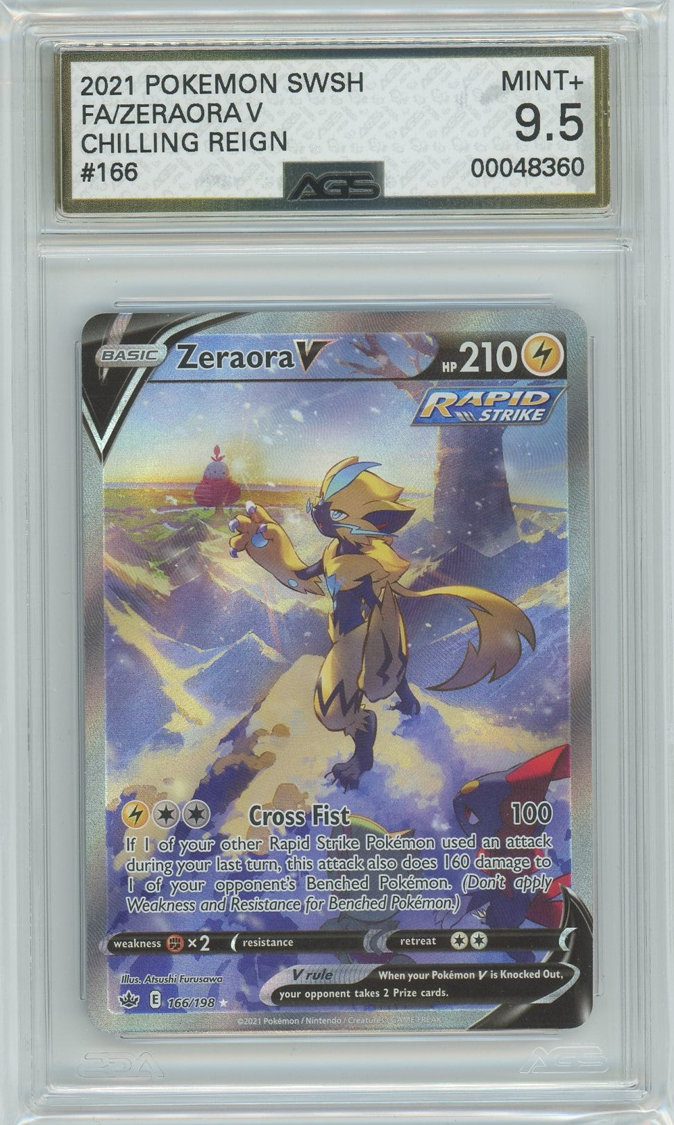 AGS (MINT+ 9.5) Zeraora V #166 - Chilling Reign (#00048360)