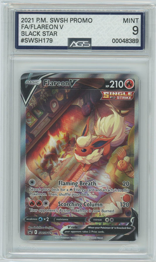 AGS (MINT 9) Flareon V #179 - Sword & Shield Promos (#00048389)