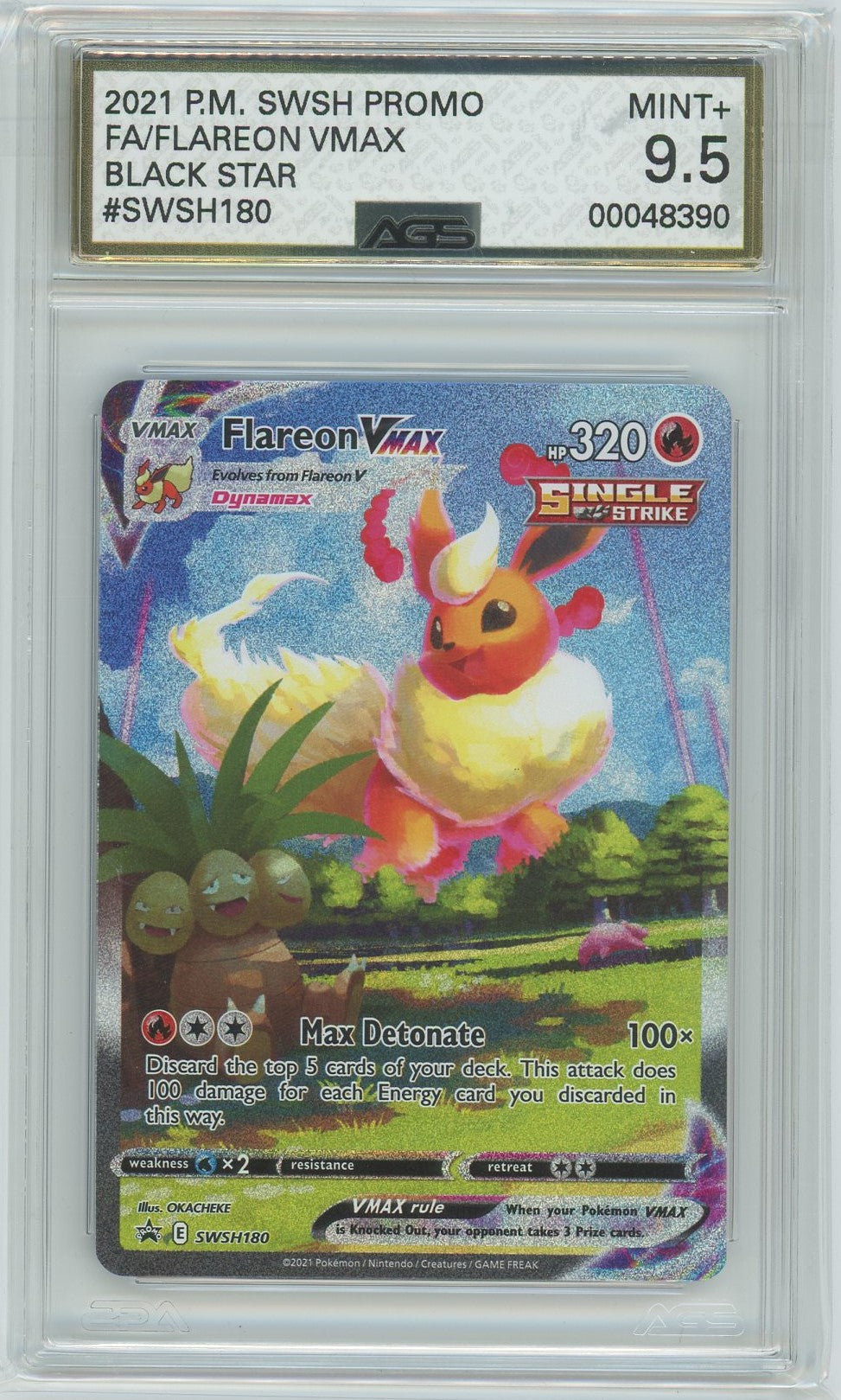 AGS (MINT+ 9.5) Flareon VMAX #180 - Sword & Shield Promos (#00048390)