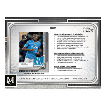 2023/24 Topps Museum Collection UEFA Champions League Soccer Hobby 12 Box Case