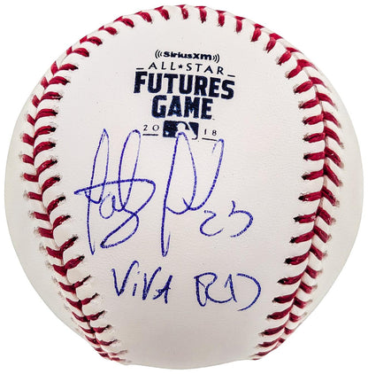 Fernando Tatis Jr. Autographed Official MLB 2018 All Star Futures Logo Game Baseball San Diego Padres "Viva RD" JSA Stock #202017