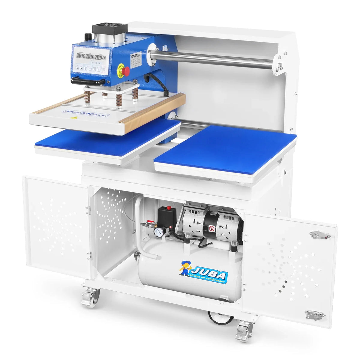 16x24 Inch Commercial Pneumatic Dual Platen Heat Press - Auto Lift Sublimation Transfer Machine with Storage Base Cabinet (110V 1650W)