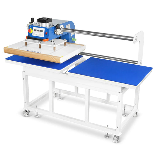24x32 Inch (60x80cm) Industrial Pneumatic Dual Platen Heat Press - Auto Lift Digital Sublimation Transfer Machine (220V 8HP)