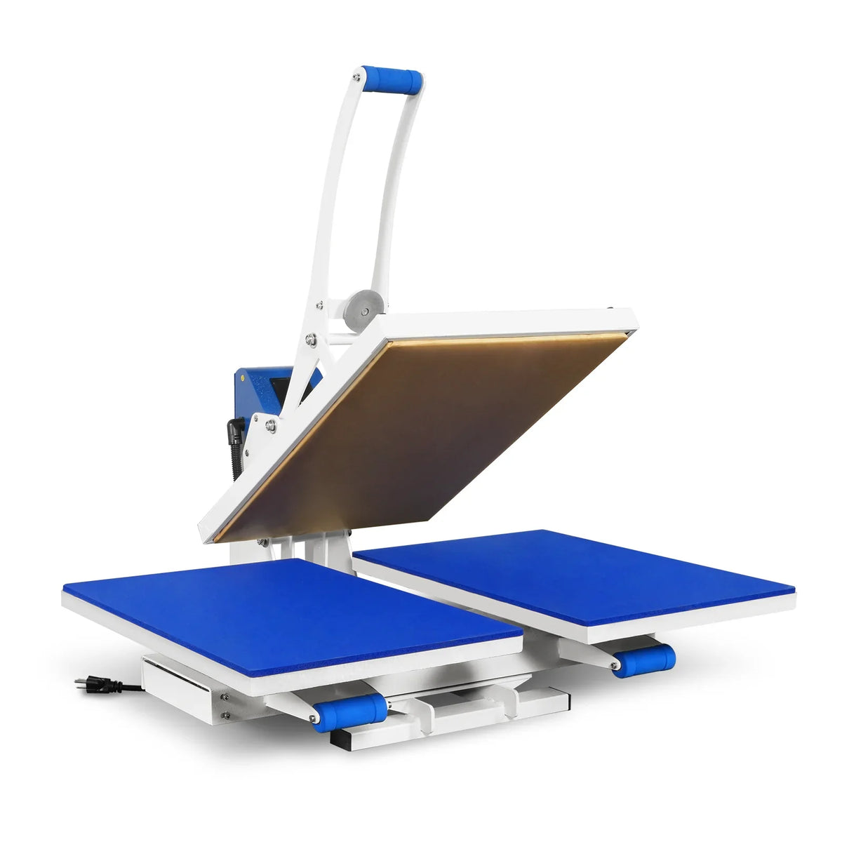 16"x24" Auto Open Dual Platen Heat Press Machine 110V 1.87HP 1400W -Semi-Automatic Magnetic Lift & Digital LCD Display Teflon-Coated Ultra-Precision Heating for T-Shirts, Bags, Pillows, Ceramics