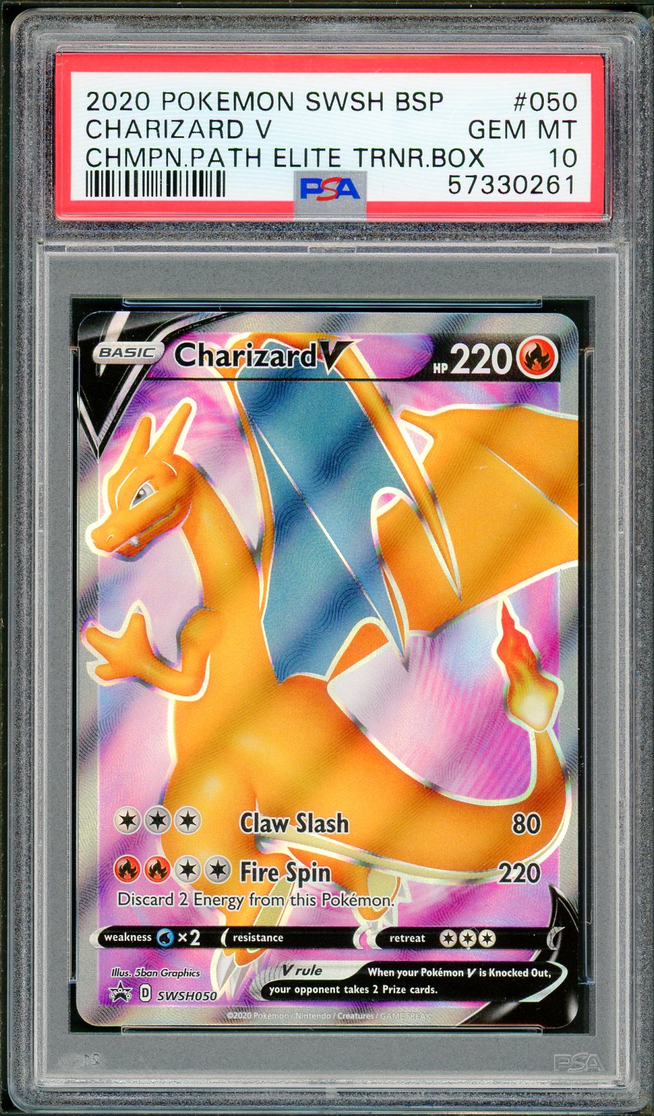 PSA (Gem MT 10) Charizard V #050 - Pokemon Swsh Black Star Promo (#57330261)