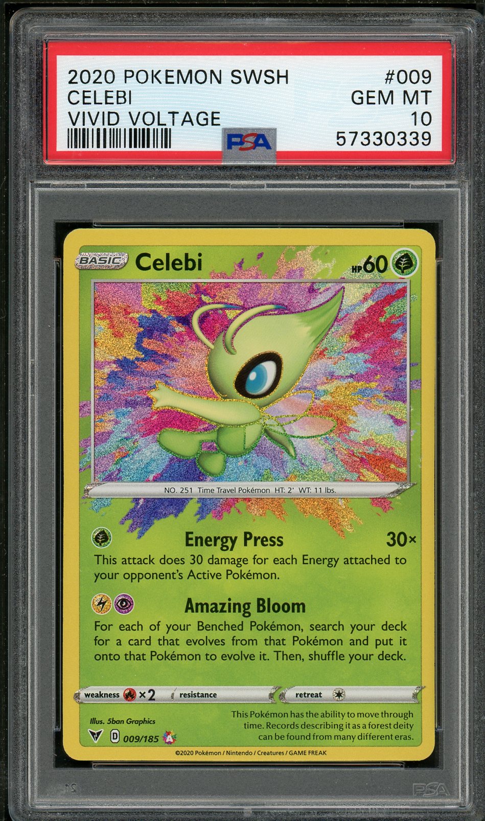 PSA (Gem MT 10) Celebi #009 - Pokemon Sword & Shield Vivid Voltage (#57330339)