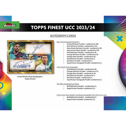 2023-24 Topps Finest UEFA Club Competitions Soccer Hobby 8 Box Case