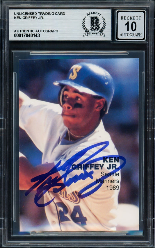 Ken Griffey Jr. Autographed 1989 Final Series Rookies Superstars Rookie Card Seattle Mariners Auto Grade Gem Mint 10 Beckett BAS