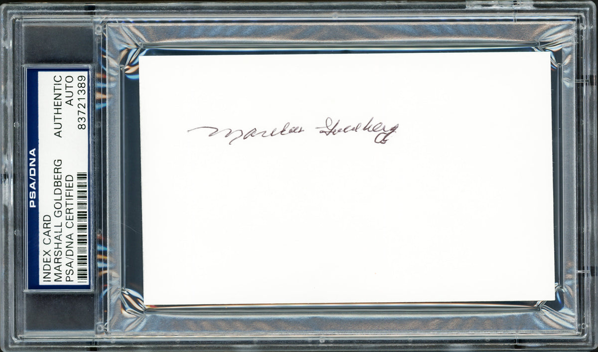 Marshall Goldberg Autographed 3x5 Index Card University of Pittsburgh, Chicago Cardinals PSA/DNA Stock #211340